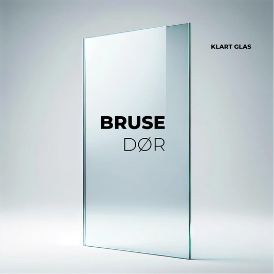 BRUSEDØR, 8 MM KLART GLAS