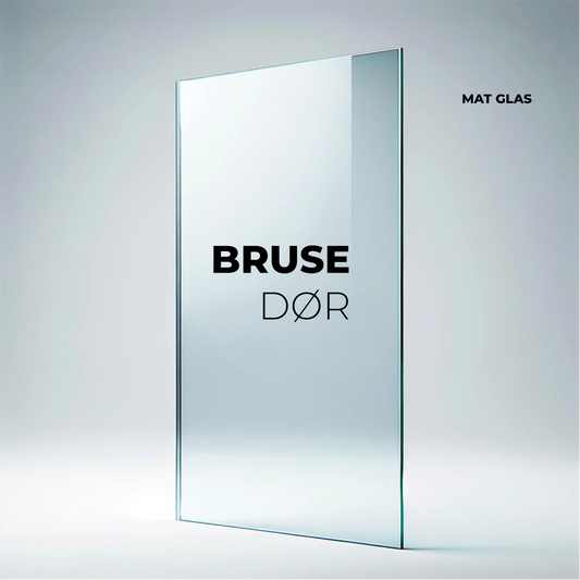 BRUSEDØR, 8 MM MAT GLAS