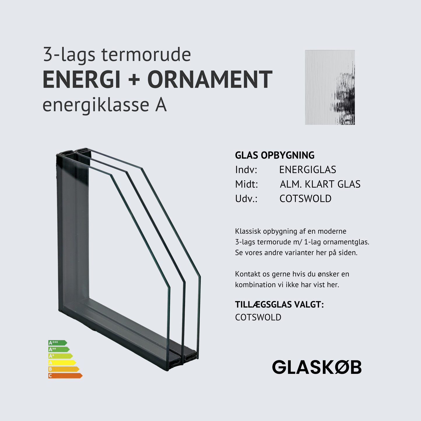 TERMORUDE ENERGI + ORNAMENT COTSWOLD (3-lags)